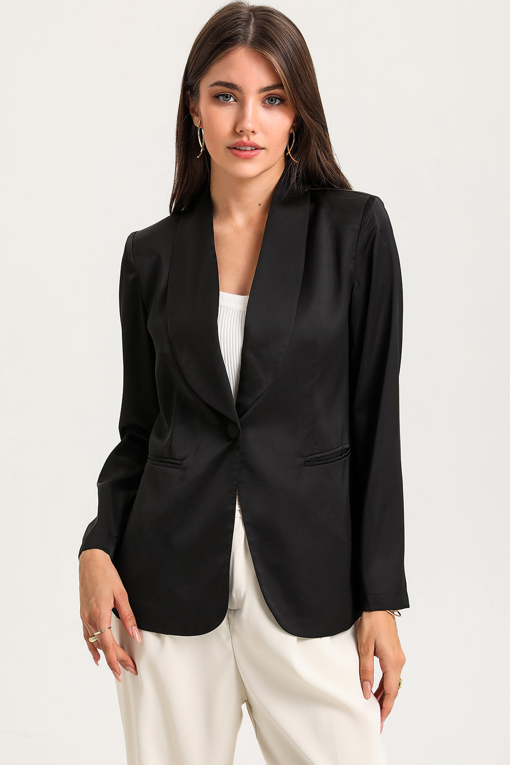 Long Sleeve Shawl Collar Blazer - Body By J'ne