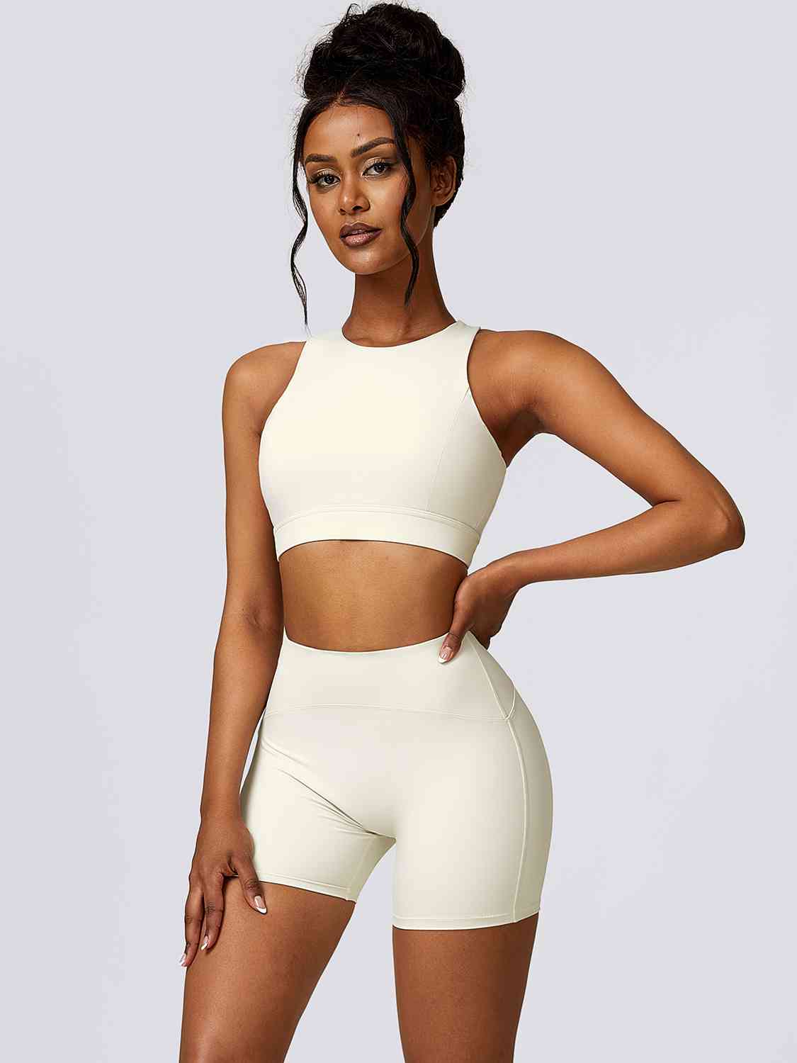 Cutout Cropped Sport Tank and Shorts Set - Body By J'ne