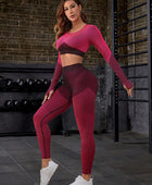 Striped Long Sleeve Top and Leggings Sports Set - Body By J'ne