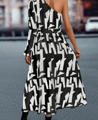 Printed One-Shoulder Tie Waist Dress - Body By J'ne