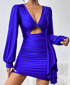 Cutout Long Sleeve Ruched Dress - Body By J'ne