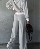 Dropped Shoulder Hooded Top and Drawstring Pants Set - Body By J'ne