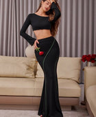 High Waist Contrast Maxi Skirt - Body By J'ne