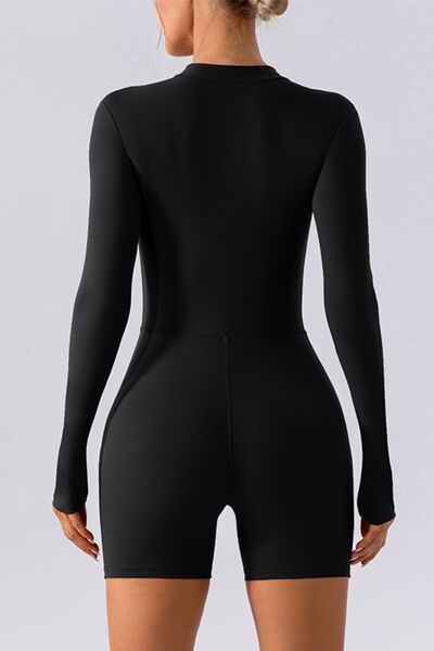 Half Zip Long Sleeve Active Romper - Body By J'ne