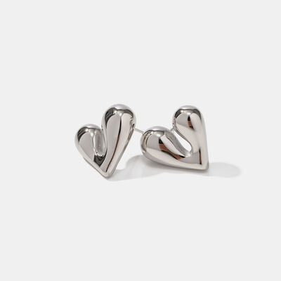 Heart Shape Stainless Steel Stud Earrings - Body By J'ne