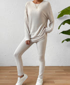 Ribbed Top and Pants Lounge Set - Body By J'ne