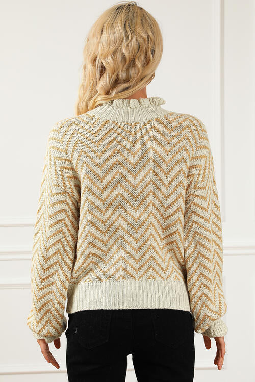 Mock Neck Drop Shoulder Sweater - Body By J'ne