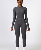 Half Zip Long Sleeve Active Jumpsuit - Body By J'ne