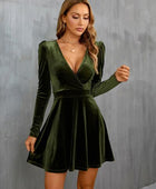 Surplice Puff Sleeve Mini Dress - Body By J'ne