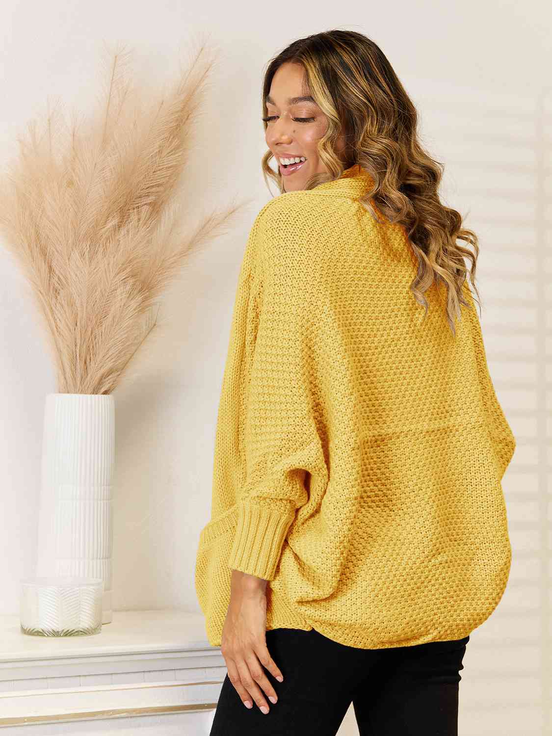 Open Front  Cardigan with Pockets - Body By J'ne