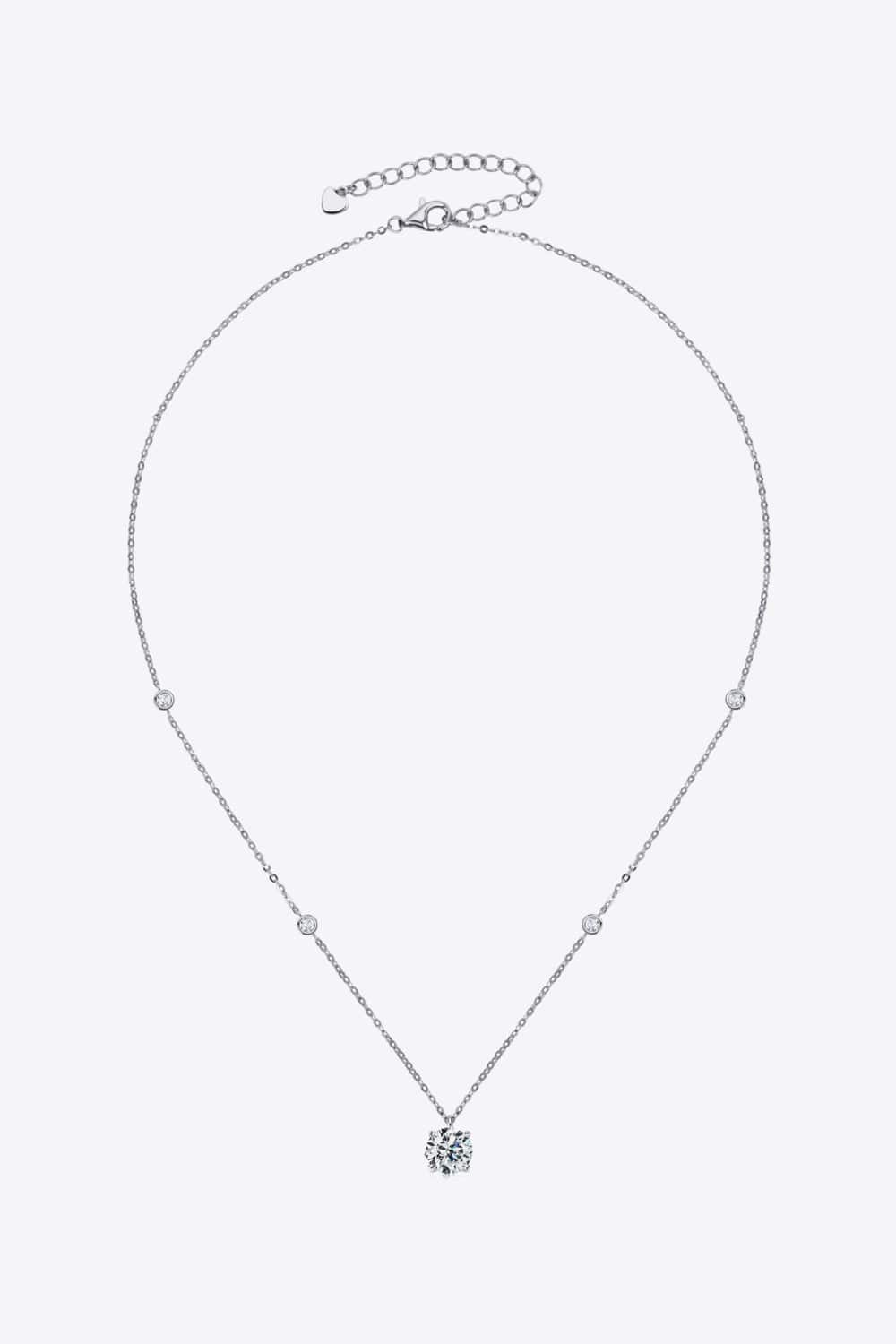 2 Carat Moissanite 4-Prong 925 Sterling Silver Necklace - Body By J'ne
