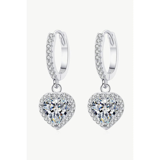 2 Carat Moissanite Heart-Shaped Drop Earrings - Body By J'ne