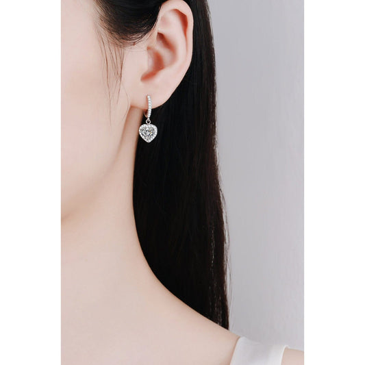 2 Carat Moissanite Heart-Shaped Drop Earrings - Body By J'ne