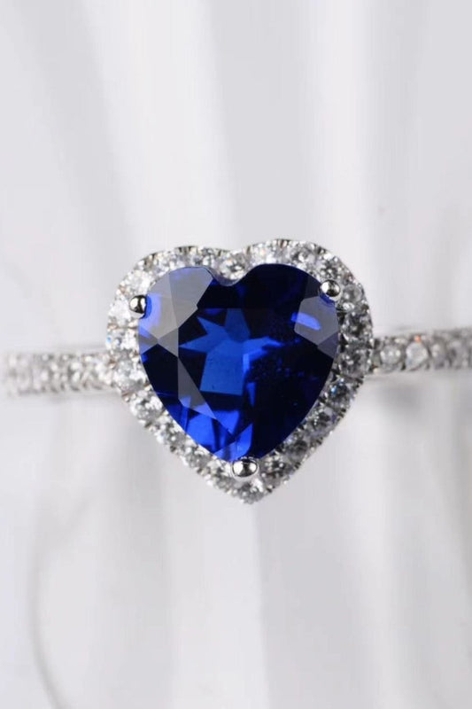 2 Carat Moissanite Heart-Shaped Side Stone Ring - Body By J'ne