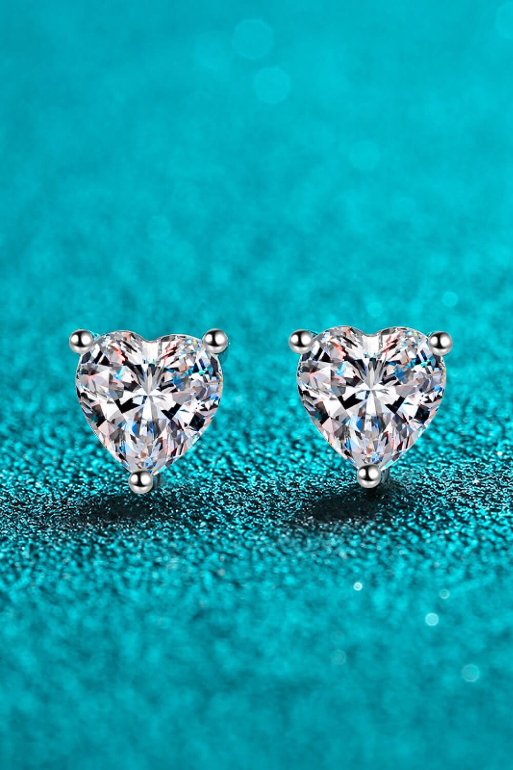 2 Carat Moissanite Heart-Shaped Stud Earrings - Body By J'ne