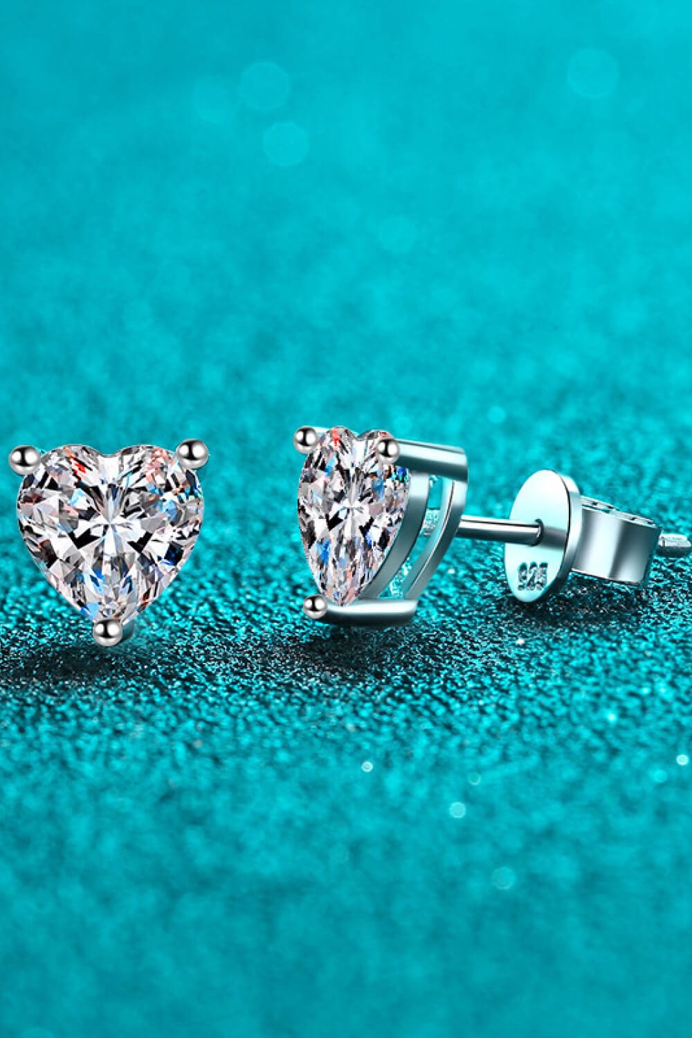 2 Carat Moissanite Heart-Shaped Stud Earrings - Body By J'ne