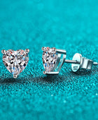 2 Carat Moissanite Heart-Shaped Stud Earrings - Body By J'ne