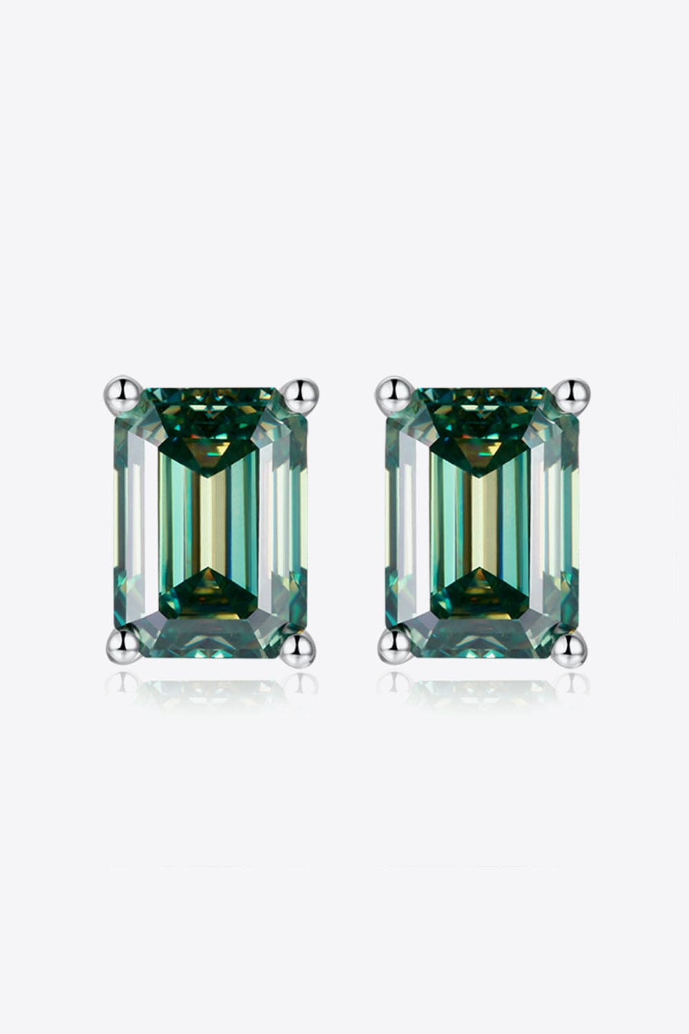 2 Carat Moissanite Stud Earrings in Green - Body By J'ne