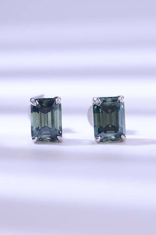 2 Carat Moissanite Stud Earrings in Green - Body By J'ne