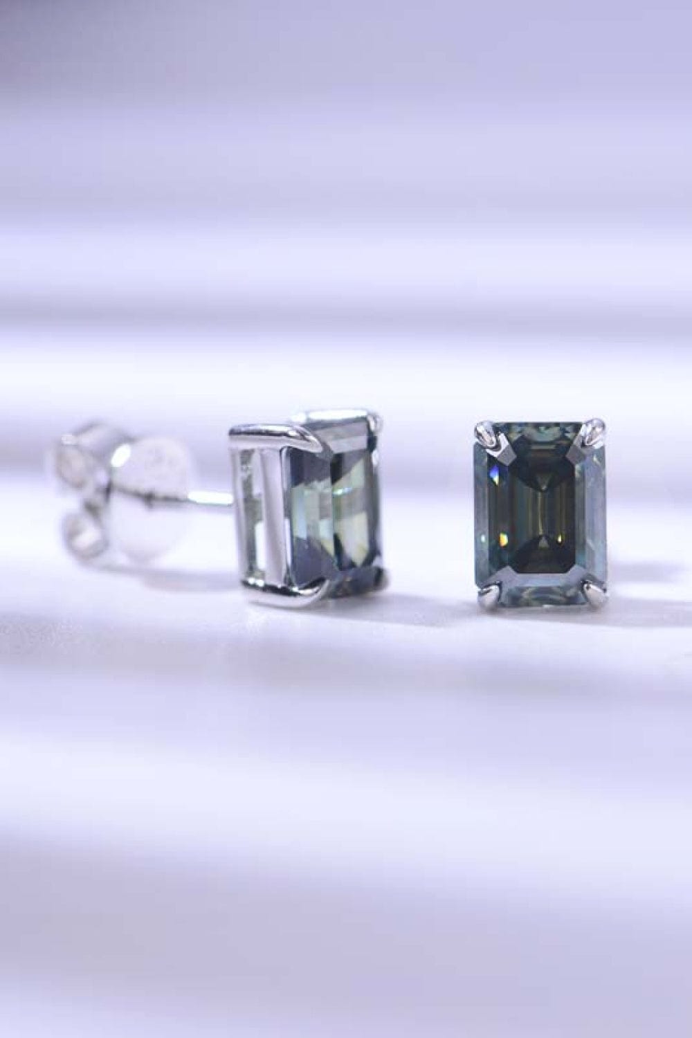 2 Carat Moissanite Stud Earrings in Green - Body By J'ne