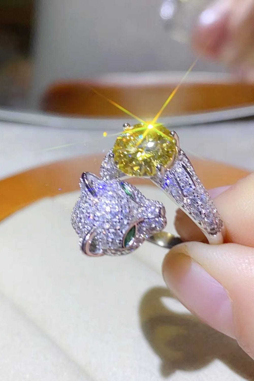 2 Carat Yellow Moissanite Animal Bypass Ring - Body By J'ne