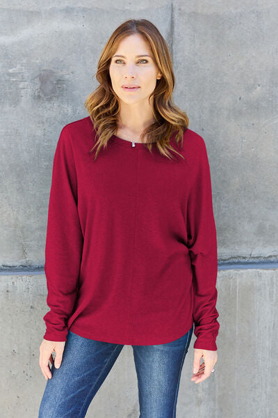 Full Size Round Neck Long Sleeve T-Shirt - Body By J'ne