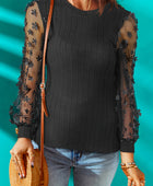 Textured Applique Long Sleeve Blouse - Body By J'ne