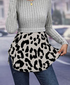 Leopard Peplum Round Neck Blouse - Body By J'ne