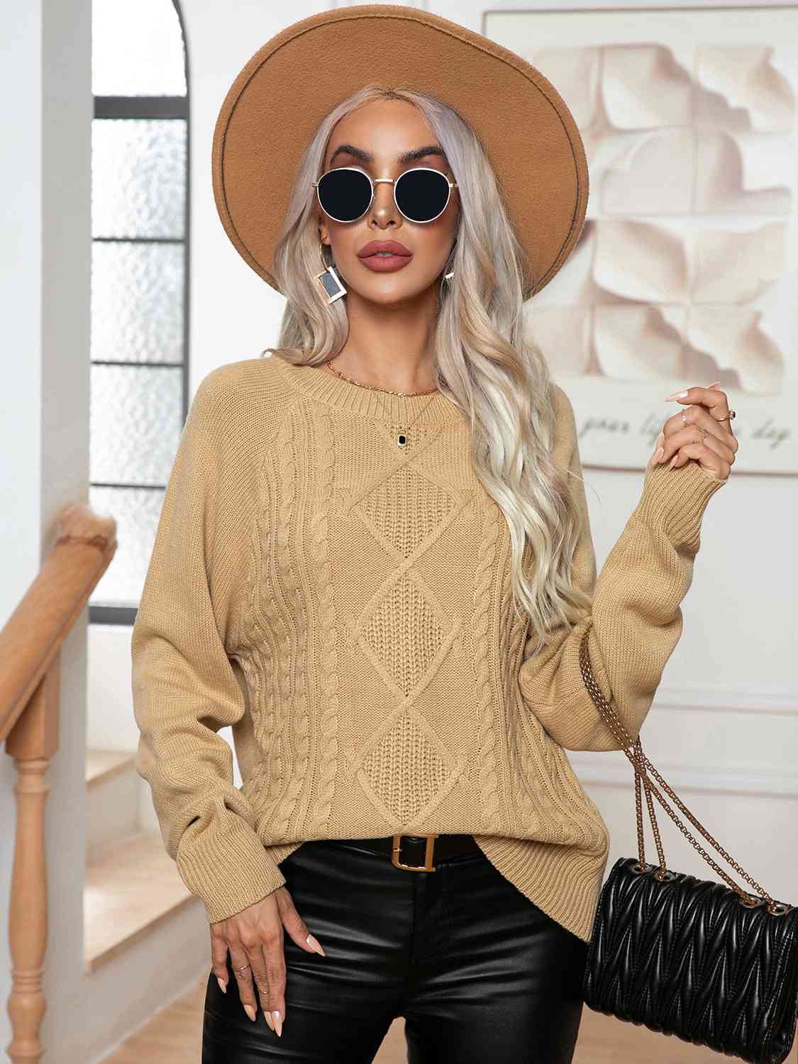 Cable-Knit Long Sleeve Sweater - Body By J'ne