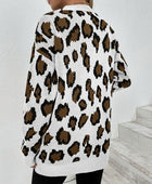 Leopard Open Front Dropped Shoulder Cardigan - Body By J'ne