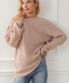 Round Neck Drop Shoulder Sweater - Body By J'ne