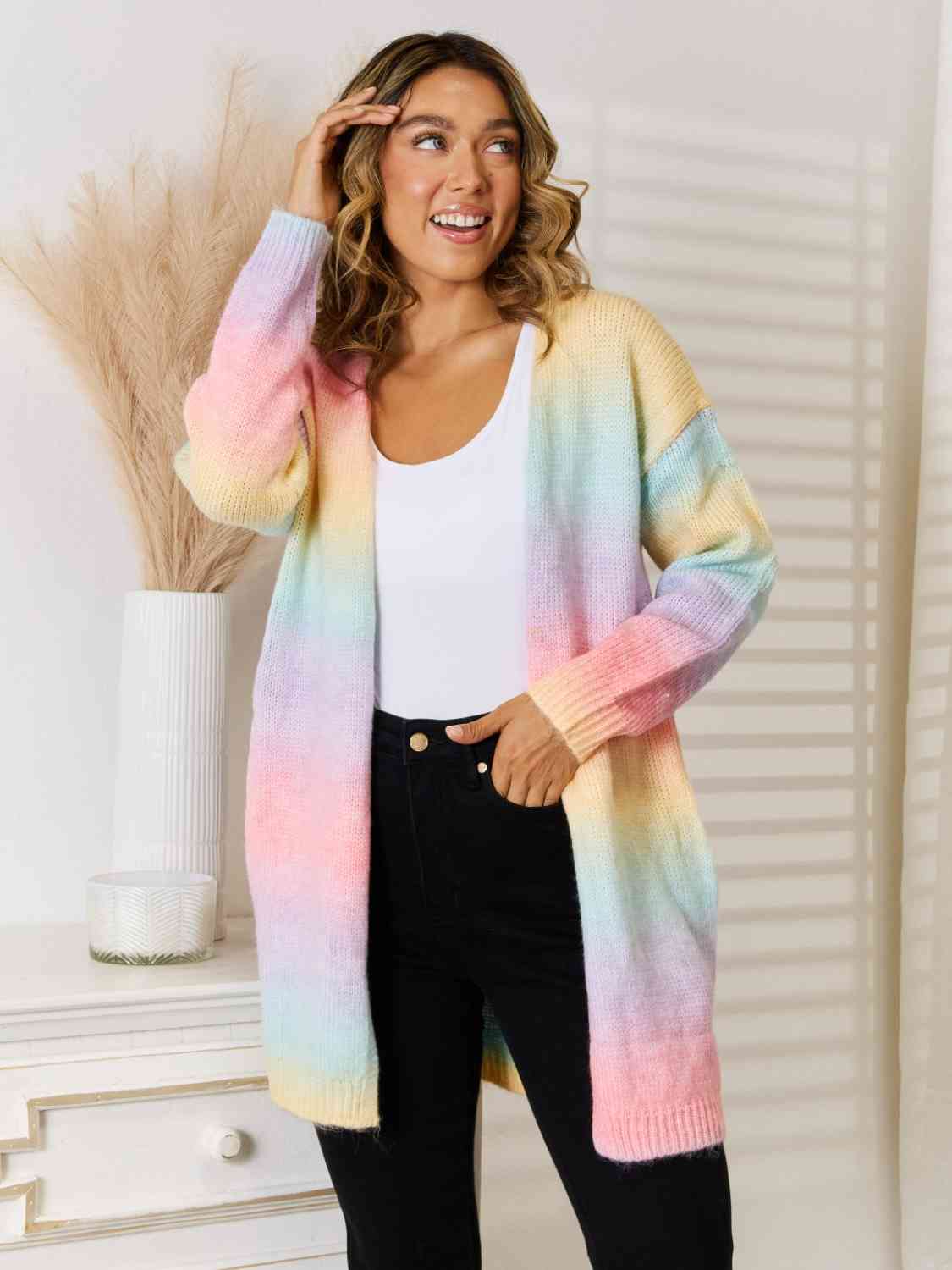 Full Size Gradient Open Front Cardigan - Body By J'ne