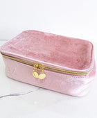 Sylvie Pink Fabric Cosmetic Bag - Body By J'ne