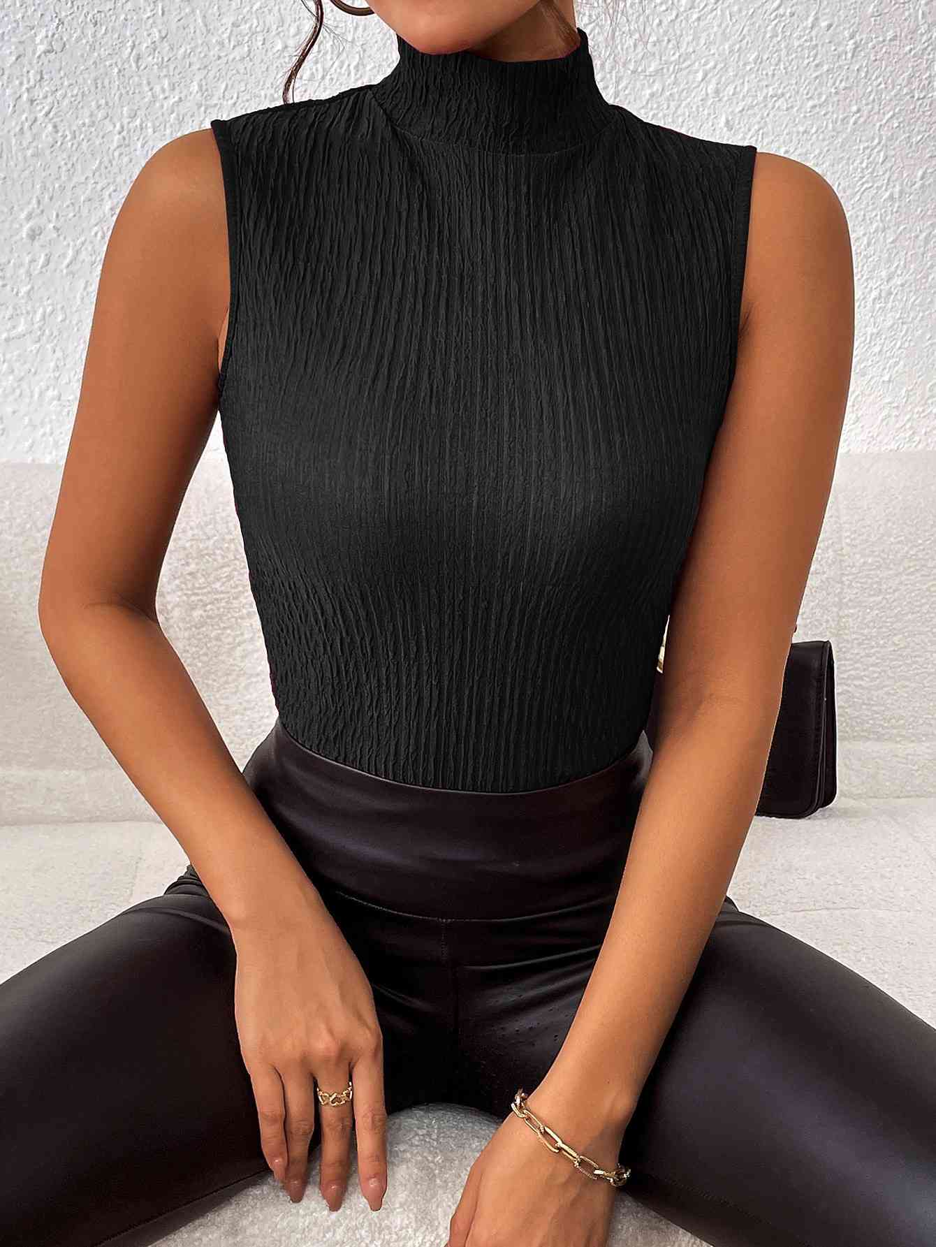 Turtleneck Sleeveless Tank - Body By J'ne