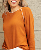 Double Take Long Raglan Sleeve Round Neck Top - Body By J'ne