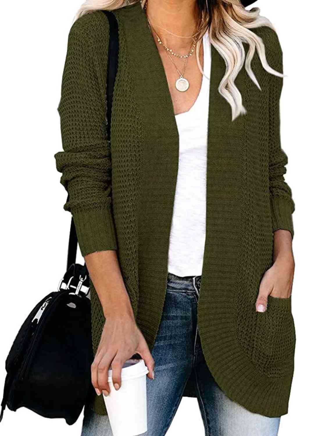 Open Front Long Sleeve Cardigan - Body By J'ne