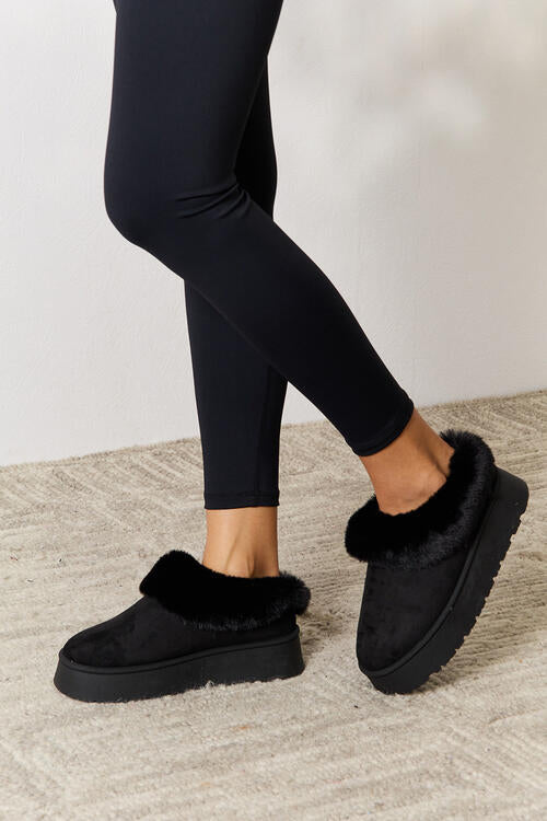 Furry Chunky Platform Ankle Boots - Body By J'ne