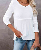 Cutout Round Neck Long Sleeve T-Shirt - Body By J'ne