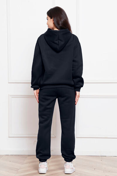Drop Shoulder Long Sleeve Hoodie and Pants Set - Body By J'ne
