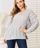 Cool Breeze Cable-Knit Hooded Sweater - Body By J'ne