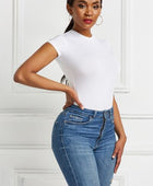 Round Neck Short Sleeve Bodysuit - Body By J'ne