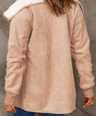 Open Front Long Sleeve Sherpa Jacket with Pockets - Body By J'ne