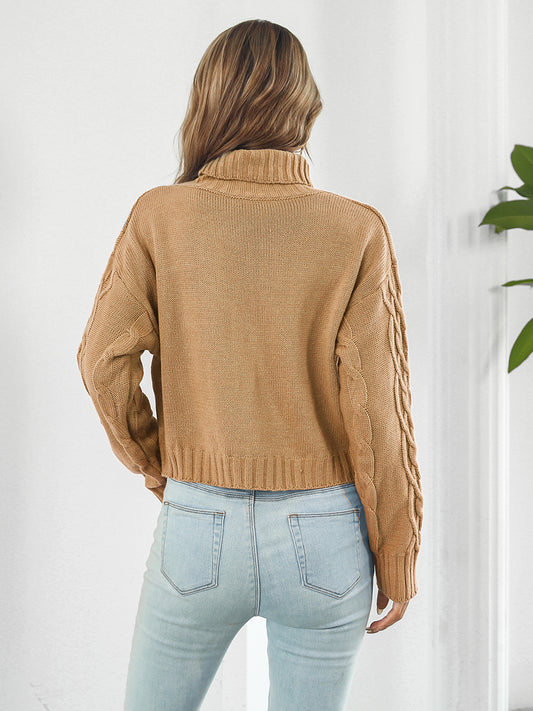 Turtleneck Dropped Shoulder Sweater - Body By J'ne