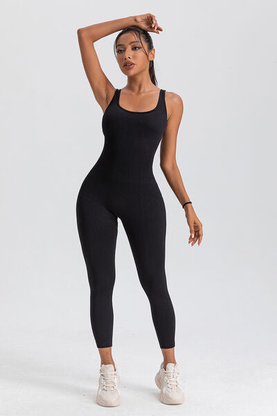 Wide Strap Sleeveless Active Jumpsuit - Body By J'ne