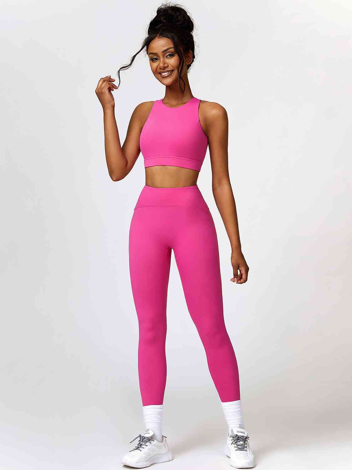 Cutout Cropped Sport Tank and Leggings Set - Body By J'ne