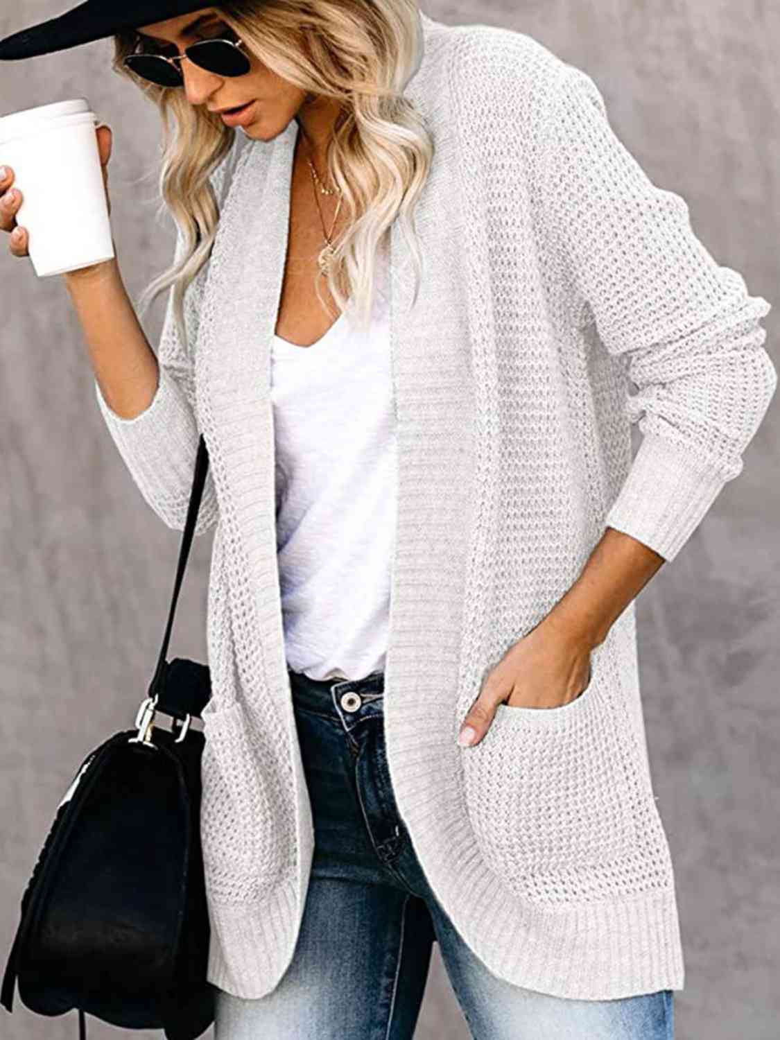 Open Front Long Sleeve Cardigan - Body By J'ne