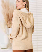 Fall Gratitude Button-Down Long Sleeve Hooded Sweater - Body By J'ne