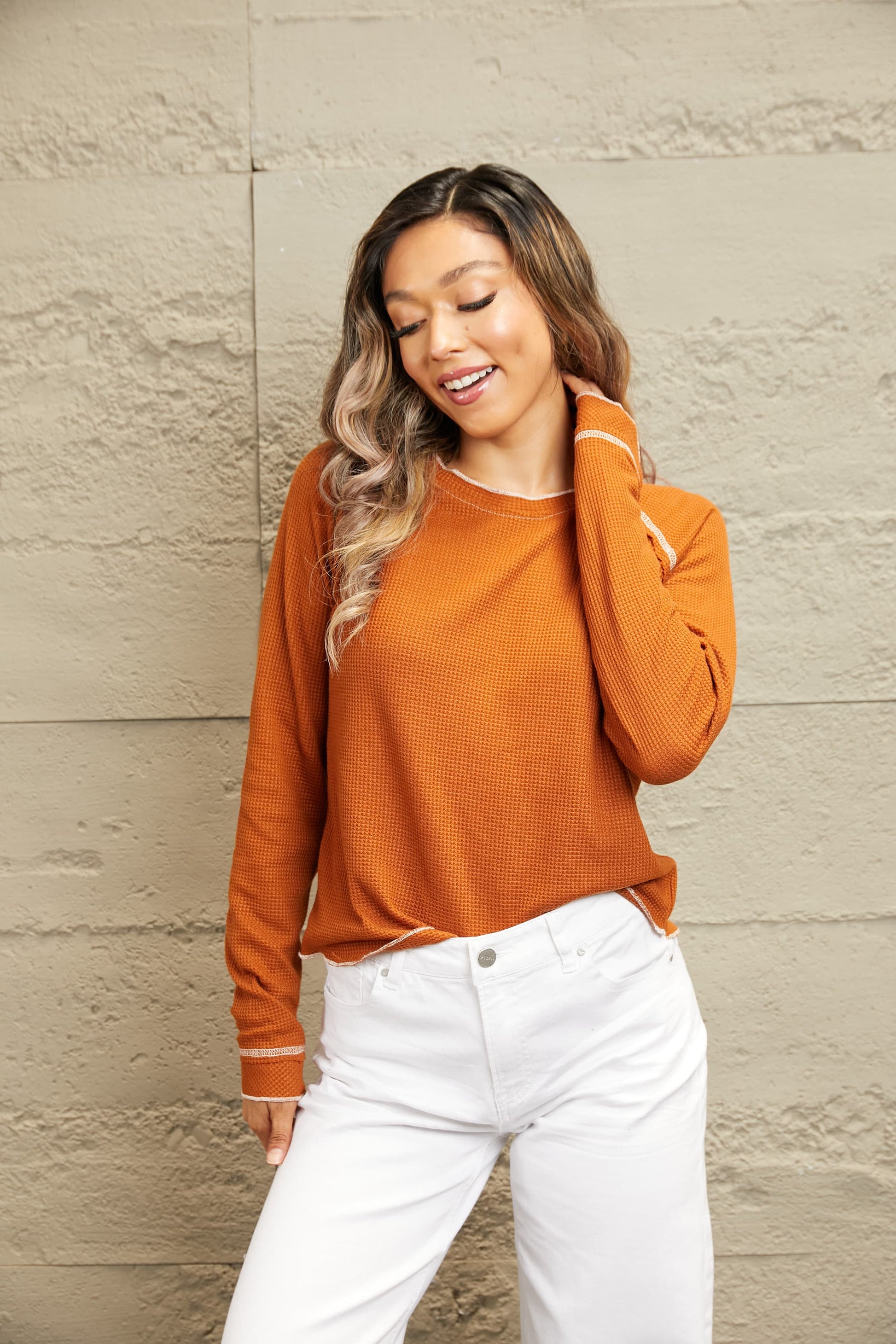 Double Take Long Raglan Sleeve Round Neck Top - Body By J'ne