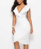 Ruched Ruffled Cap Sleeve Dress - Body By J'ne