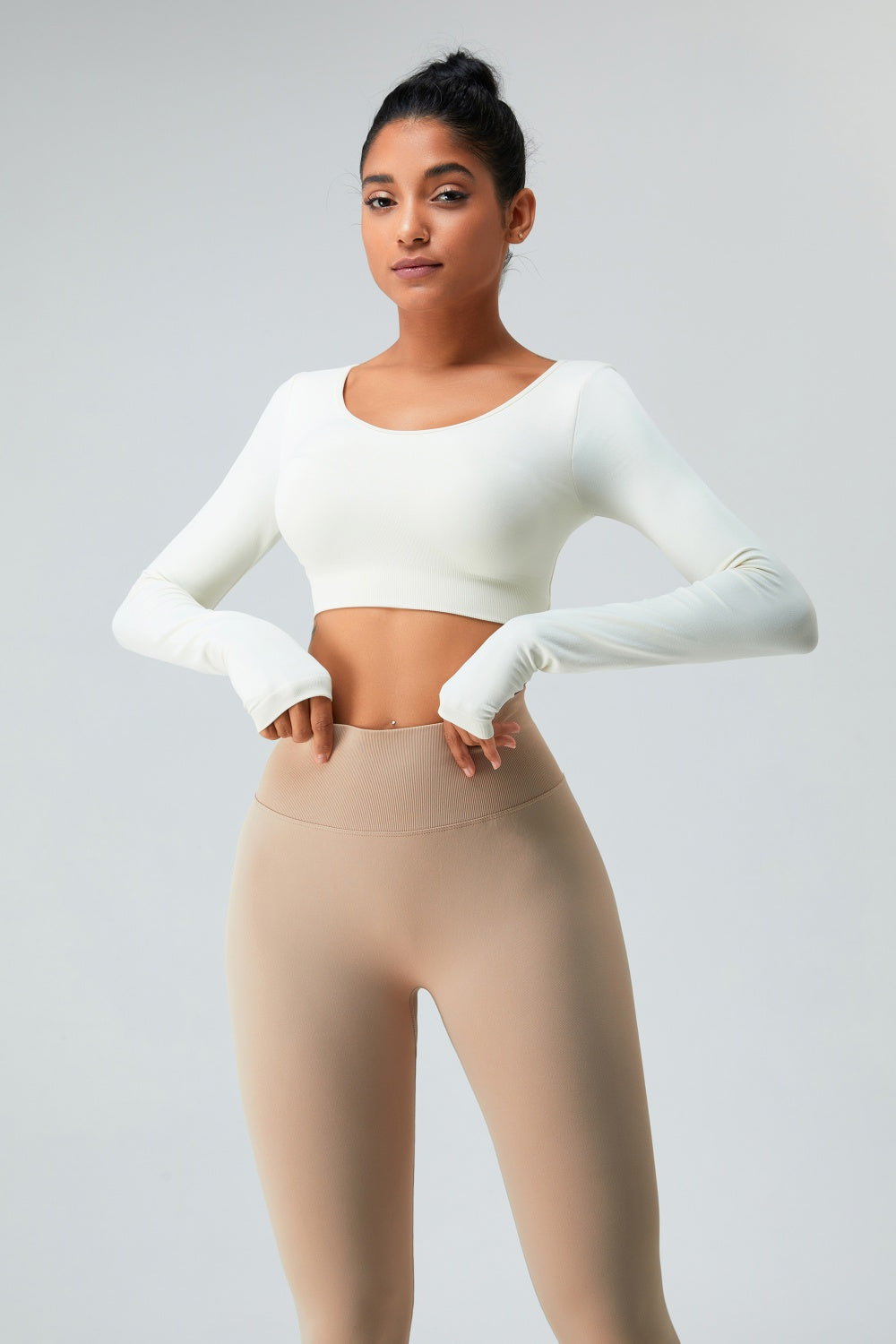 Cutout Round Neck Long Sleeve Active T-Shirt - Body By J'ne